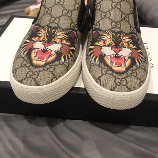 Gucci angry shop cat slip on