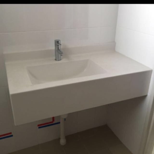 Hdb Wall Mounted Water Basin With Without Tap Furniture Home Living Bathroom Kitchen Fixtures On Carousell