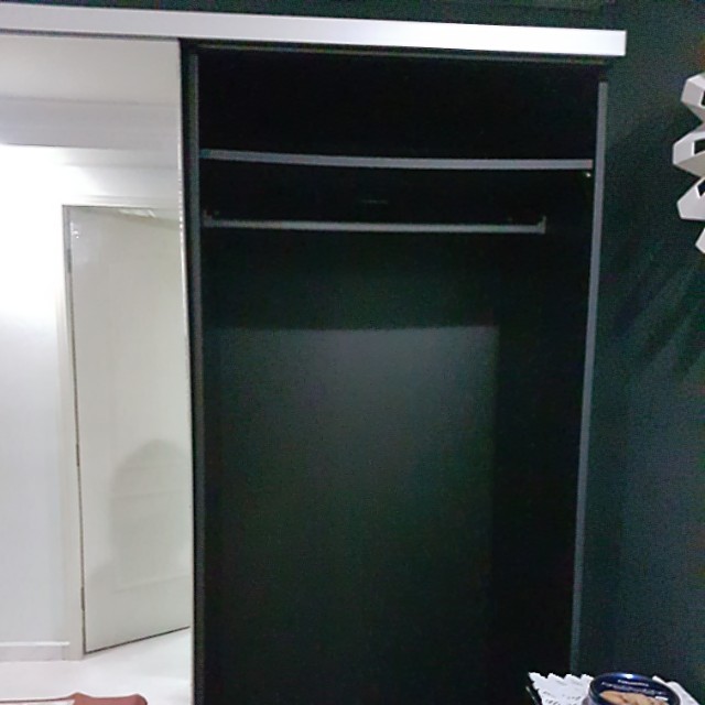 Ikea Elga 2 Sliding Door Wardrobe Mirrored Furniture Shelves
