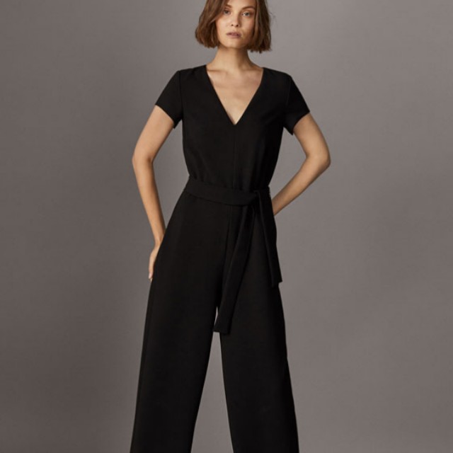 Massimo Dutti Black Jumpsuit with Back Buttons, Women's Fashion ...