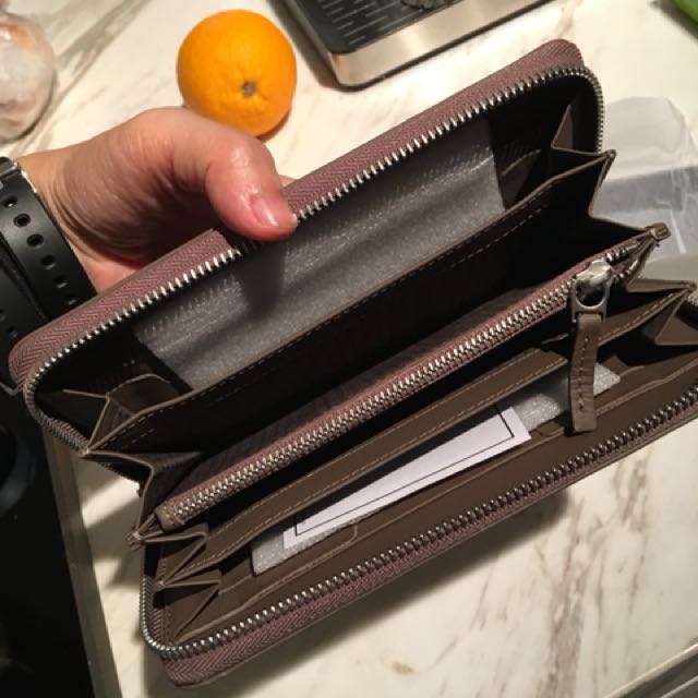 Moleskine LEATHER LINEAGE ZIP WALLET GREY, Luxury, Bags & Wallets on