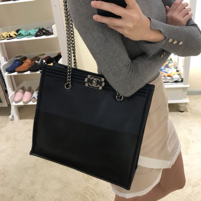Preloved Chanel Boy Shopper Tote