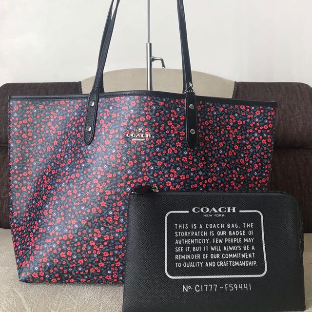 coach reversible tote floral
