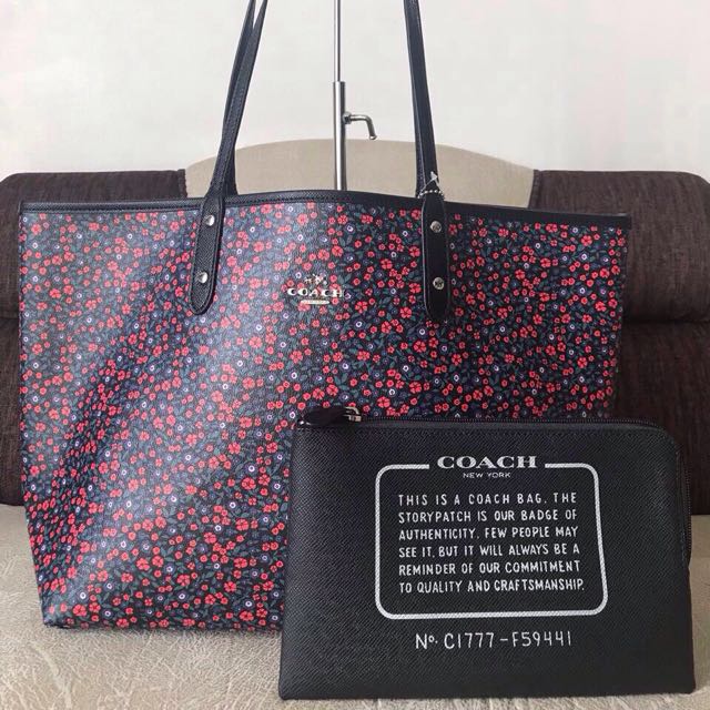coach floral reversible tote