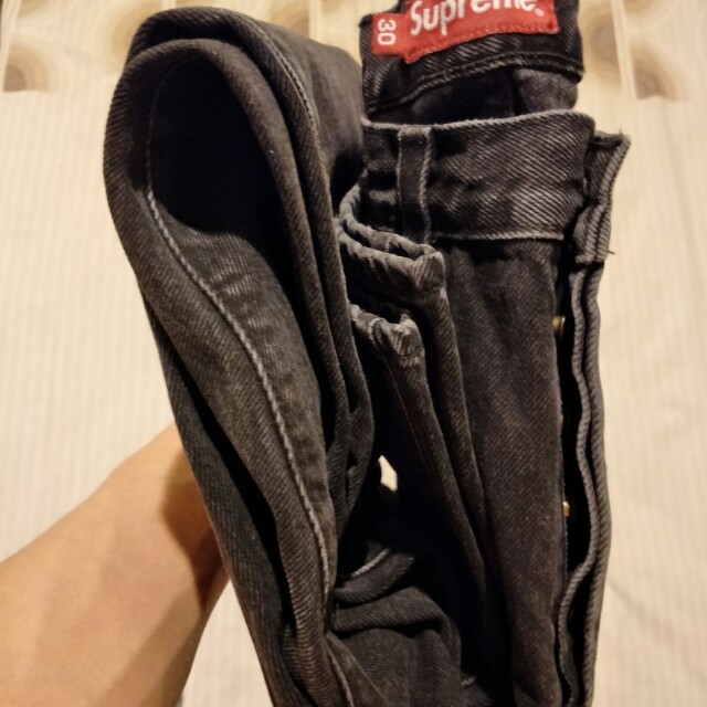 SUPREME JAPAN Stone Washed Black Slim Jeans, Men's Fashion