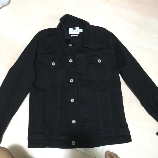 topman denim jacket black