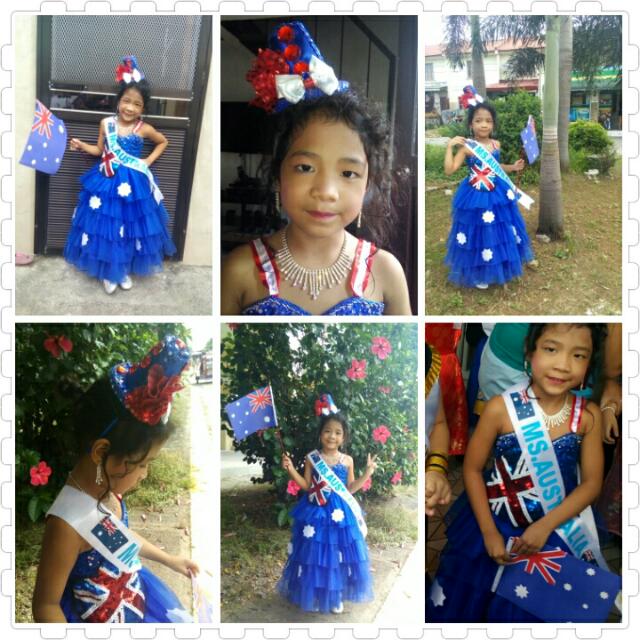 UNITED NATIONS COSTUME MS.AUSTRALIA, Babies & Kids, Babies & Kids Fashion on Carousell