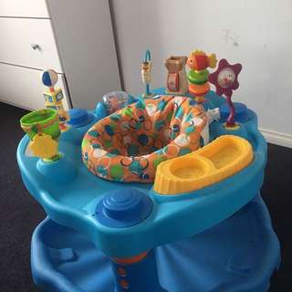 High chair, toy jumper, changing table all from BABY FACTORY