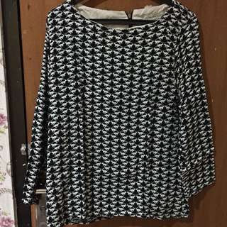 Black and White Blouse