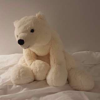 Indigo Large White Bear Plush