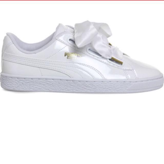 puma basket heart women's white