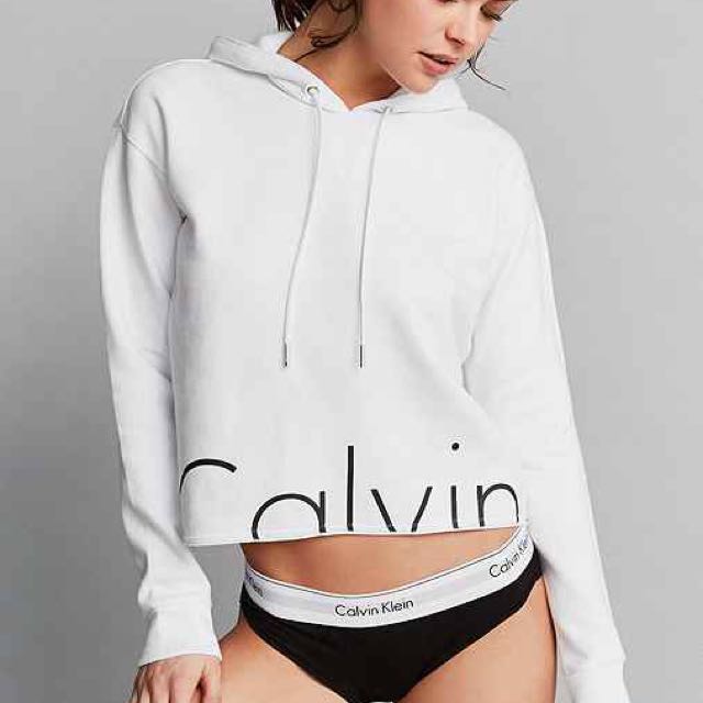 Calvin cropped hoodie clearance