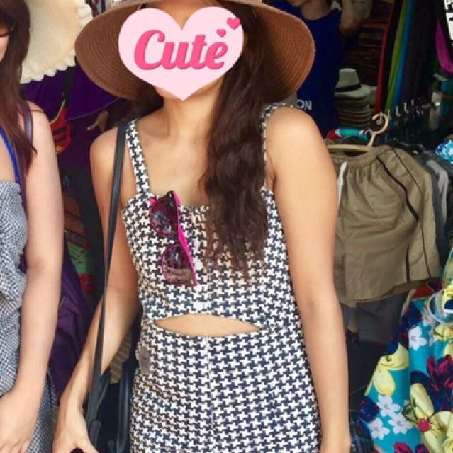houndstooth romper