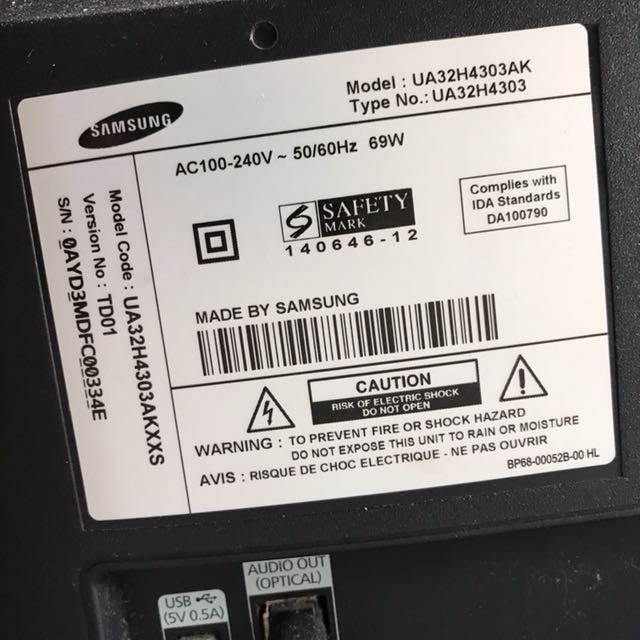 Samsung 32" Smart LED HD Tv UA32H4303AK, TV & Home Appliances, TV ...
