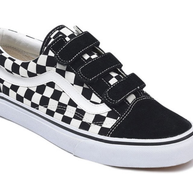 Vans Checkerboard Velcro, Men's Fashion 