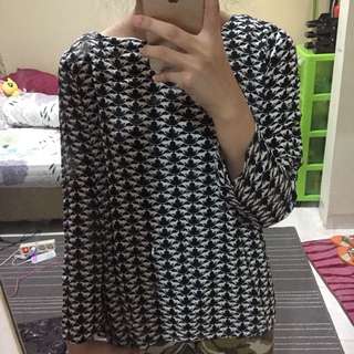 Black and White Blouse