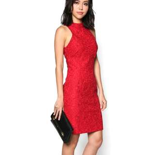 High Collared Lace Dress From Zalora