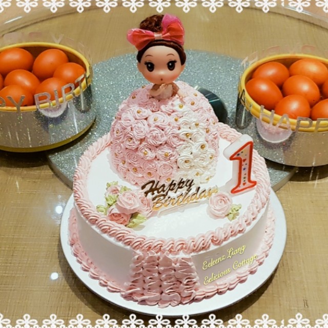 Barbie Cake 1Kg New Trending Beautiful Counter Model Cake Design | 1 Kg  Happy birthday Cake Design - YouTube