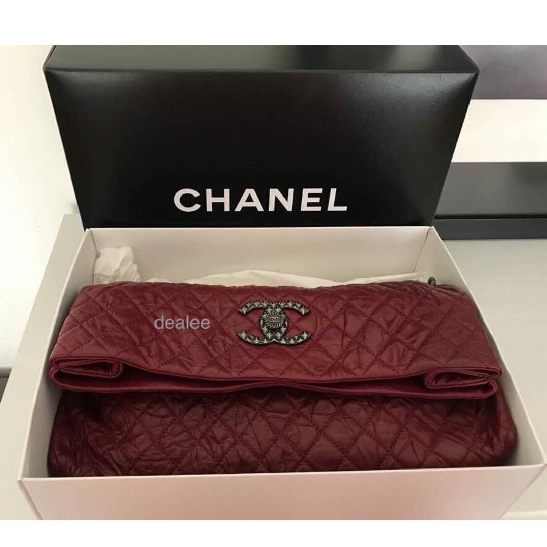 Chanel coco rider fold over bag / clutch, Luxury, Bags & Wallets on  Carousell