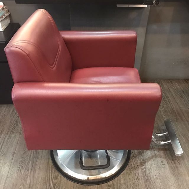 Hair Salon Chair Red, Furniture & Home Living, Furniture, Chairs on