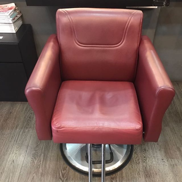 Hair Salon Chair Red, Furniture & Home Living, Furniture, Chairs on