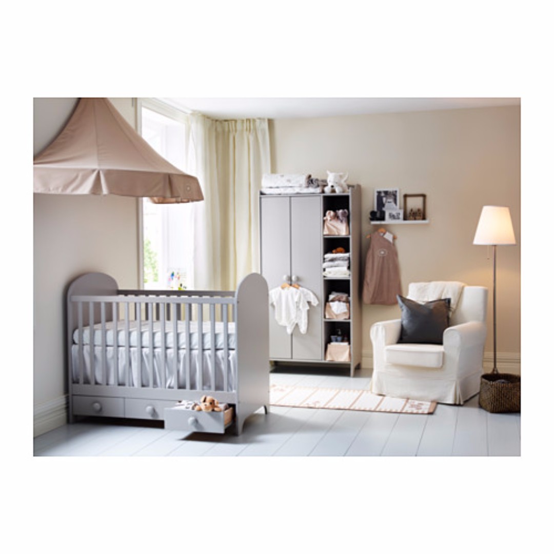 IKEA CHARMTROLL Kanopi Tempat Tidur Bayi Anak Warna Krem Bayi