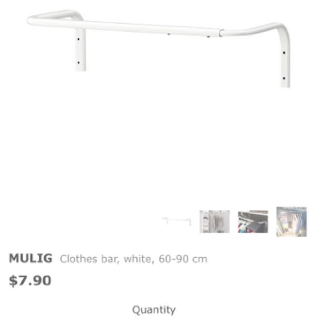 Ikea Mulig Clothes Bar Towel Rack Furniture Home Decor On