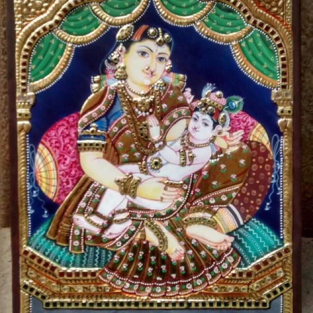 Krishna Tanjore Painting Furniture Home Decor On Carousell