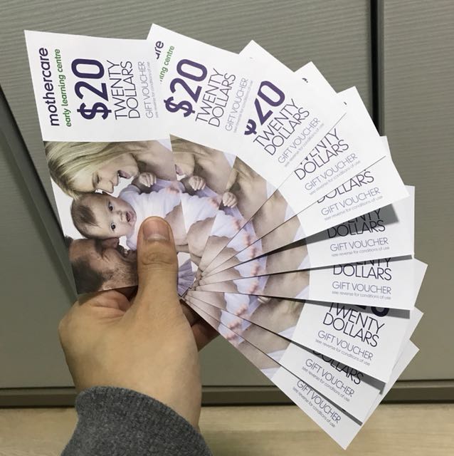 Mothercare Voucher 20x10pcs No Minimum Purchases Entertainment Gift Cards Vouchers On Carousell