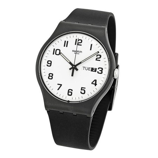 Swatch Once Again Gb743 Analog Watch Plastic Black Strap Luxury Watches On Carousell