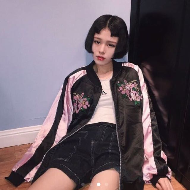 Ulzzang Pink Panther Bomber Jacket 