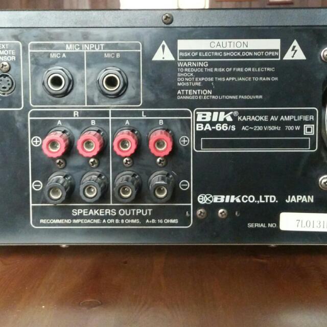 BIK KARAOKE AV AMPLIFIER MODEL BA66/S MADE IN JAPAN, TV & Home