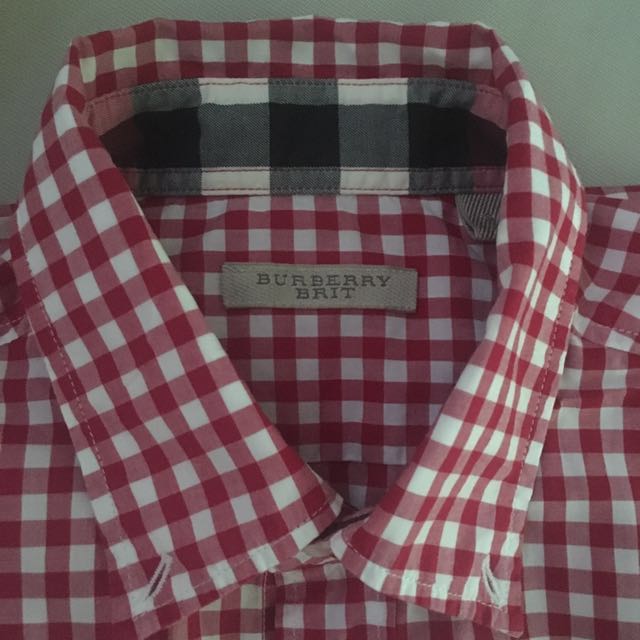 Burberry brit red online shirt