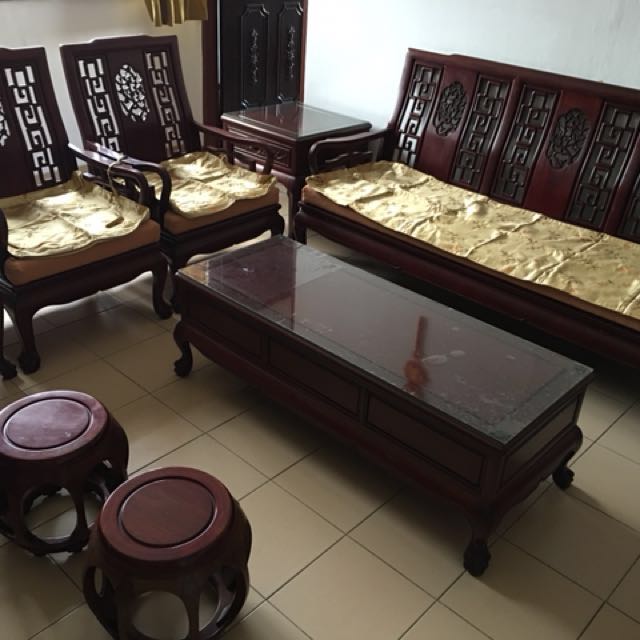 French Style Birds And Flowers Design Rosewood Sofa Set Furniture Home Living Decor Other On Carou Flowers Design Rosewood Sofa Set, Rosewood Sofa Set Design