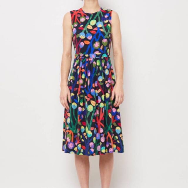 Gorman Best Buds Silk Print Dress (Size 