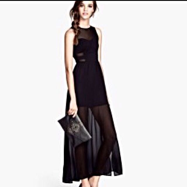 h&m black maxi dress