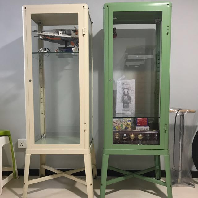 Ikea Glass Door Cabinet Fabrikor Two Pieces Furniture Shelves Drawers On Carousell