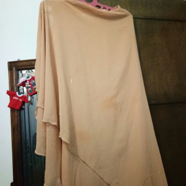 Khimar 2layer Warna Krem Coksu Coklat Susu Fesyen Wanita Muslim