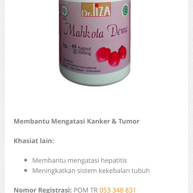 Mahkota Dewa Health Nutrition Health Supplements Health Food Drinks Tonics On Carousell