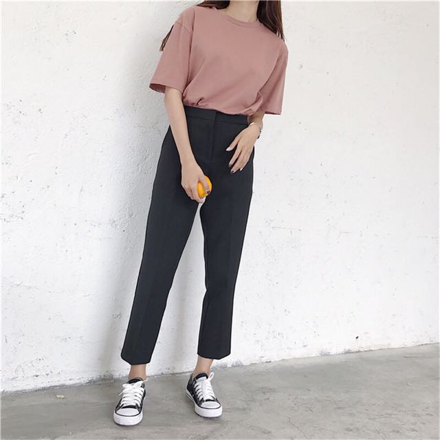 Mono Coloured Korean Style Designed Trendy Pants Women S Fashion