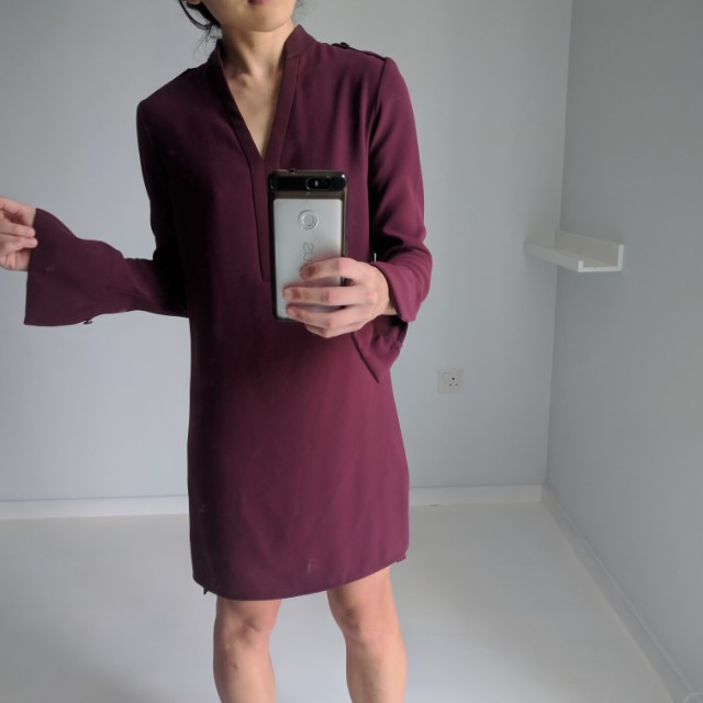 burgundy shirt dress uk