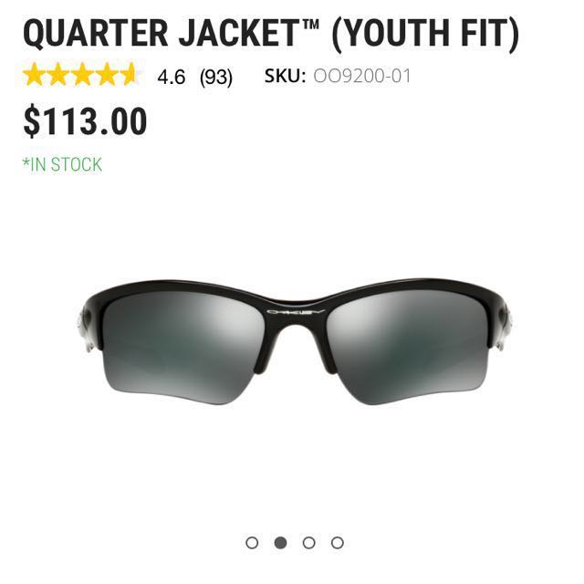 Oakley quarter jacket youth fit deals sunglasses