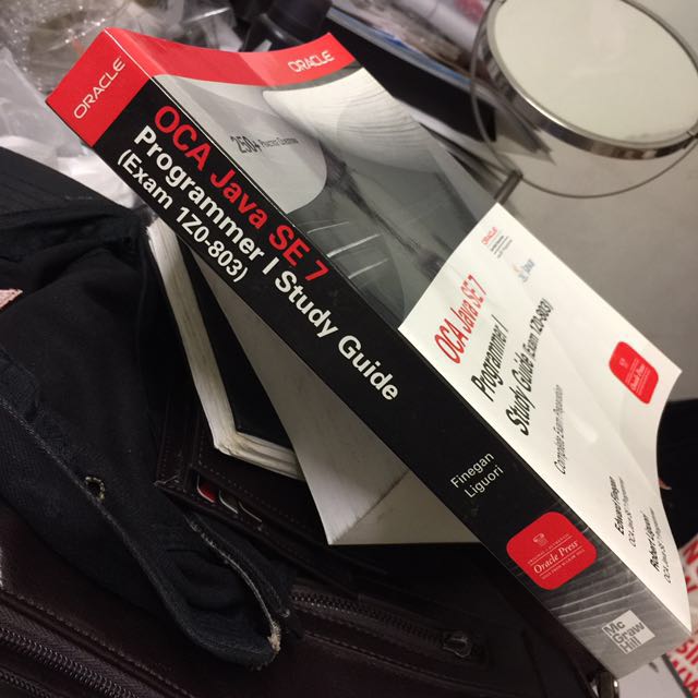 Oracle OCA Java SE 7 Study Guide (Category: Textbooks) located in Kuala Lumpur. Submitted by axlhunt (Listing ID 135191505, Image 2). Description: Still listed here means still available. Price is fixed, no nego. Brand new OCA Java SE 7 Programmer I Study Guide with CD-ROM still inside unopened. Made for exam 1Z0-803 Interested? PM me to purchase. Total RM80 COD (Meet-up) **COD at LRT USJ 7 @ PETRONAS USJ 6 ONLY** OR Choose delivery option: Fast 