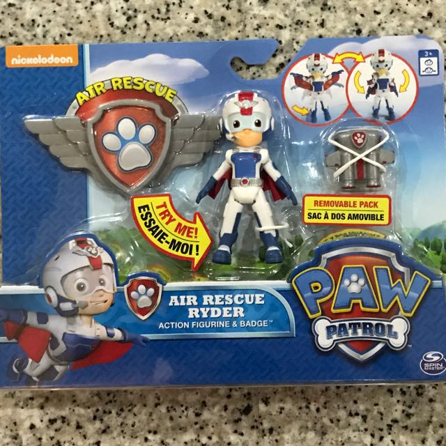 Removable Pack And Badge Paw Patrol Air Rescue Ryder Figure Action