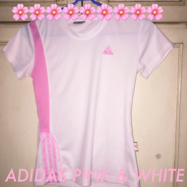 pink and white adidas outfit