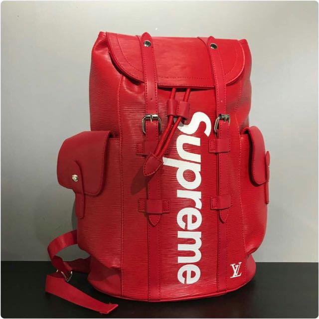 RESTOCK‼️] Louis Vuitton LV x SUPREME Backpack-Red/Black (FREE