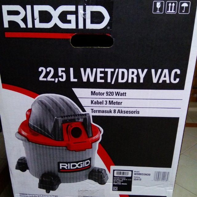RIDGID 920W 22.5L INDUSTRIAL WET/DRY VACCUM CLEANER, TV & Home