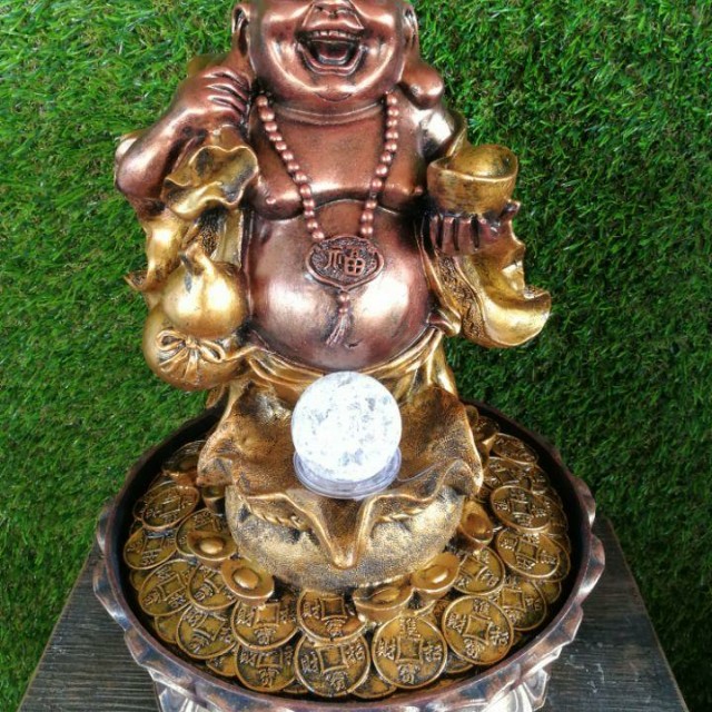 Water Fountain Laughing Buddha Feng Shui Water Feature Gift Furniture Home Decor On Carousell