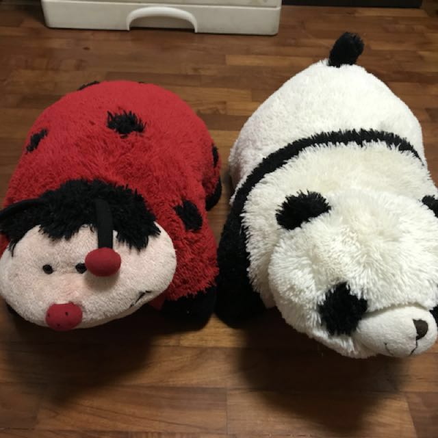 Big Pillow Pet Pair Lady Bird Panda Babies Kids Toys