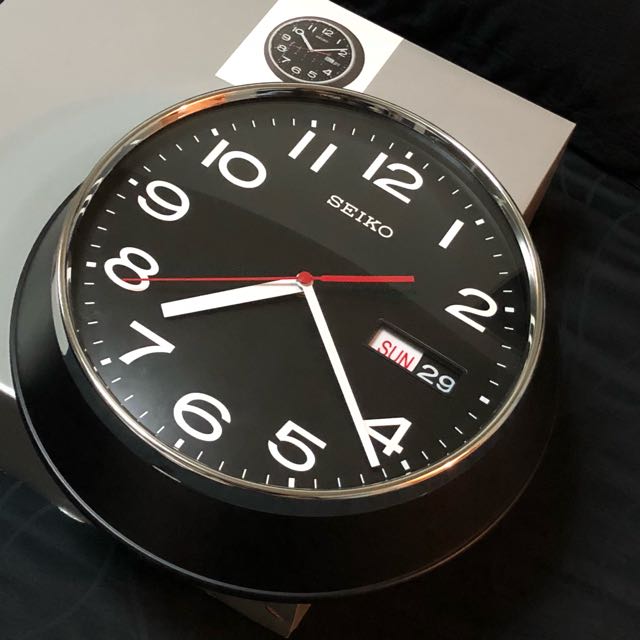 Brand New Seiko Vintage Classic Day Date Analog Wall Clock Series Authentic  Sale Offer Free Delivery! Limited Stock First Come First Served! 6 Months  Seiko Warranty!, Furniture & Home Living, Home Decor,